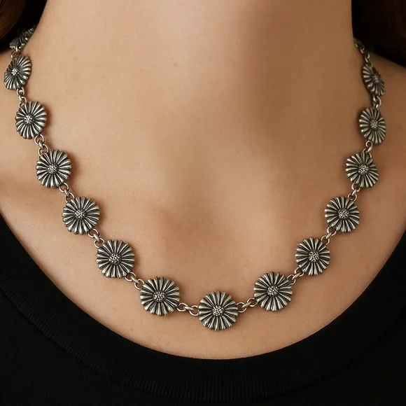 Lagos Silver Daisy Link 16.5” Necklace - Picture 1 of 7
